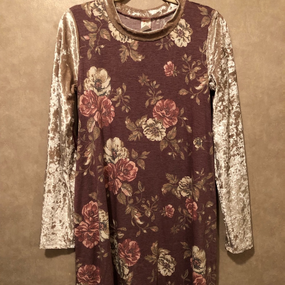 Floral and Velvet Dress